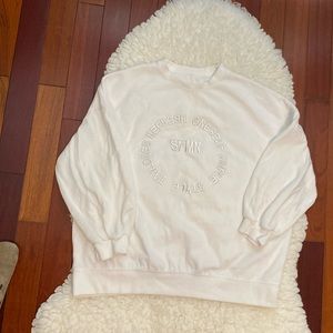 Long Sleeve White Sweatshirt One Size Fits All